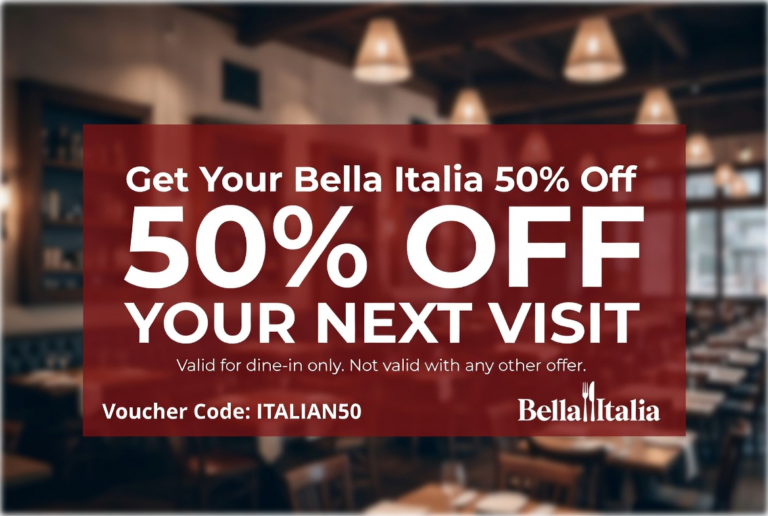 Bella Italia 50% Off Voucher