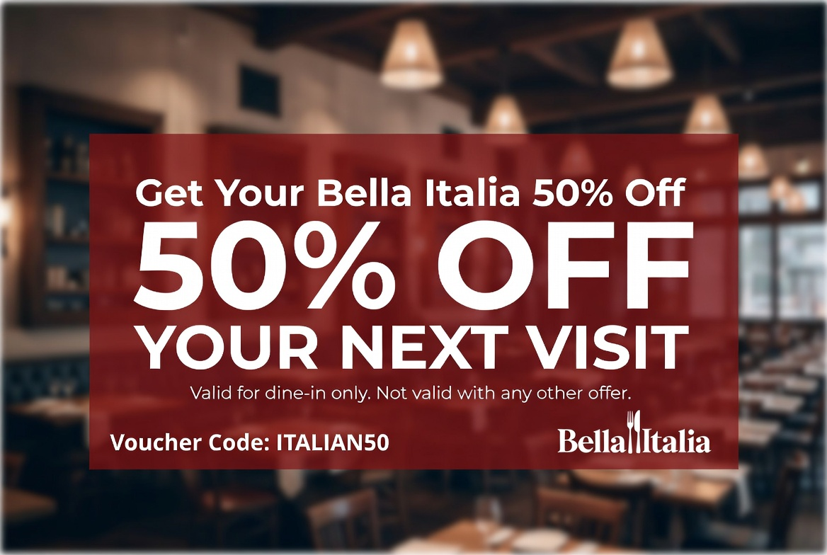 Bella Italia 50% Off Voucher