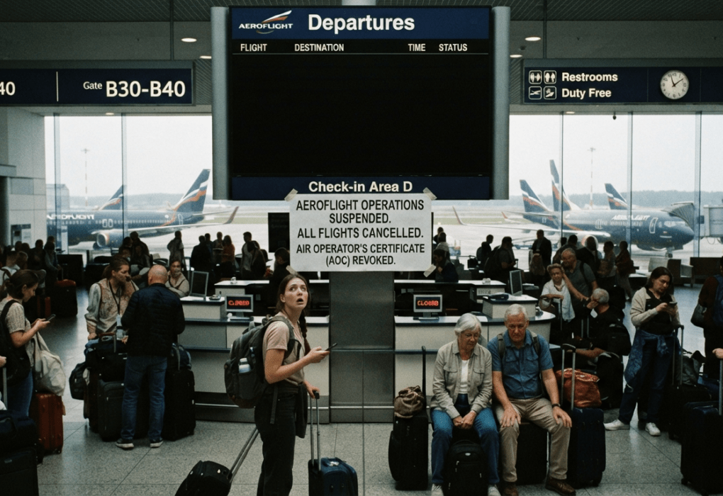 airline loses operating license